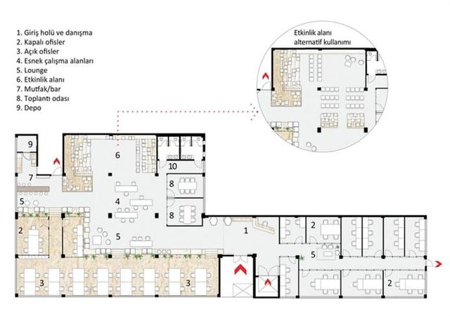辦公空間:開(kāi)放式的伊斯坦布爾聯(lián)合辦公室設(shè)計(jì)
